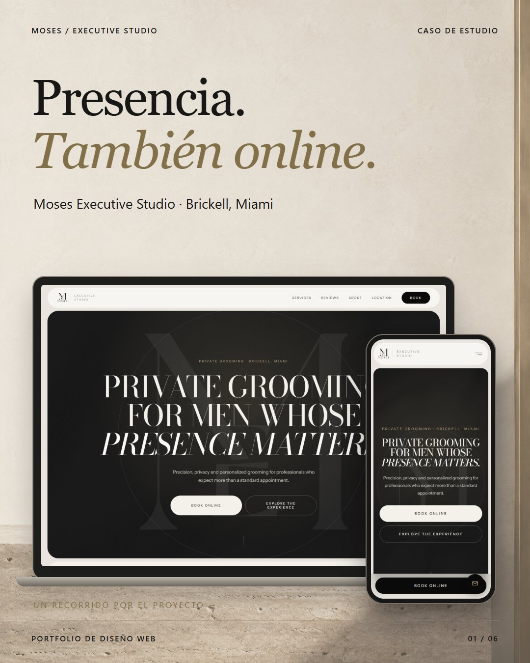 Moses Executive Studio — Grooming ejecutivo · Diseño web